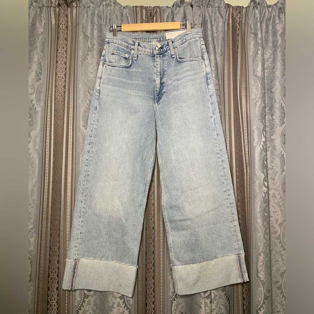 RAG & BONE Andi High Rise Ankle Wide Leg Jeans Bloomfield - Picture 2 of 5